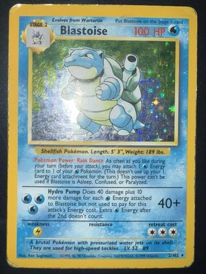 Pokemon TCG Blastoise Holo Rare Base Set, Unlimited, 2/102, WOTC Vintage - Image 1 of 2