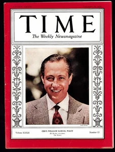 Time Magazine September 19 1938 William Samuel Paley CBS Chief Executive VG - Picture 1 of 8