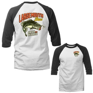 Großmaulbarsch Catch & Release Outdoor Sport Angeln 3/4 Ärmel Raglan - Bild 1 von 10