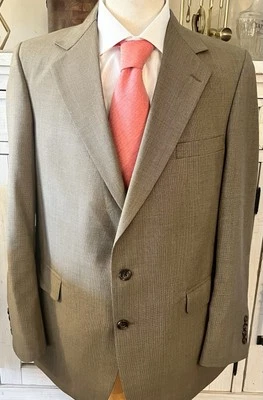 Vintage Christian Brooks 42R Brown Tweed Mens Blazer Suit Jacket Sport Coat USA - Image 1 of 4