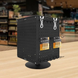 Soporte de exhibición giratorio inferior cuadrado de 4 lados con 20 ganchos a prueba de óxido. - Imagen 1 de 24