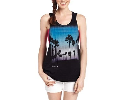 Camiseta sin mangas O'Neill STATE OF MIND negra azul púrpura blanca desteñida gráfica para junior Foto 1 de 2