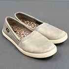 Teva Shoe Women 9 Willow Slip On Flats Gray Leather Casual Loafers Sporty Preppy