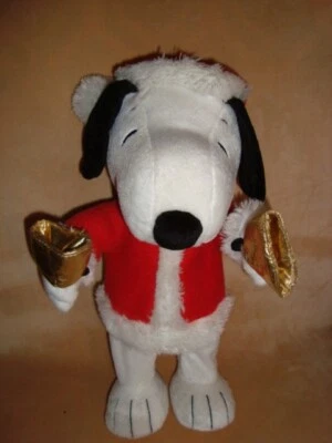 Snoopy Santa Claus Hallmark Peanuts 14" Animated Musical Bell Ringing plush dog - Image 1 of 4