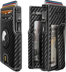 Billetera Airtag para hombre, con clip para billetes,bloqueo RFID, estuche metal - Picture 1 of 6
