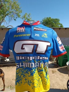 Vtg. GT Factory BMX Bicycle TEAM ISSUE JERSEY Sponsors short Sleeve Shirt. Sz L - Picture 1 of 16
