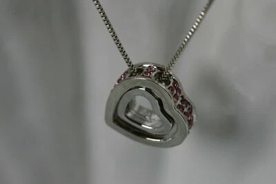 Halskette, Herz Anhänger Zirkonia Silber Doppel Herzkette Schmuck Kette - Bild 1 von 2