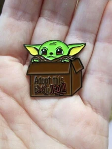 Baby Yoda Pin *Adopt This Jedi* Hard Enamel - Picture 1 of 3