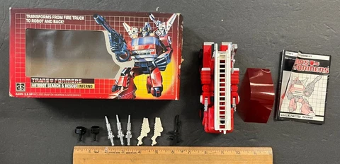 1985 G1 TRANSFORMERS INFERNO FIRETRUCK COMPLETE W/INSTRUCTIONS + BOX AA 7322 Cover