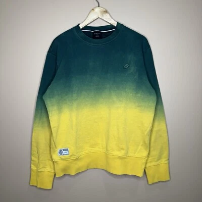 SuperDry 双色绿色黄色渐变运动衫,尺寸 L — 第 1/4 张图片