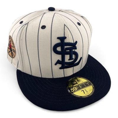 New Era St. Louis Cardinals MLB 1942 World Series Pinstripe 59Fifty Fitted Hat - Image 1 of 4