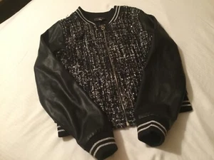 Hannah Banana girls jacket size 12 black with silver - Picture 1 of 3