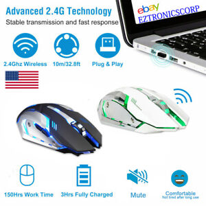 Rechargeable Gaming Mouse 2.4G Wireless Optical Mouse Mice USB Receiver No delay