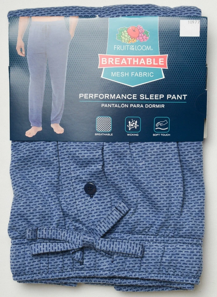 Pantalones de dormir Fruit of the Loom #10977 NUEVO transpirables transpirables para hombre Foto 1 de 1