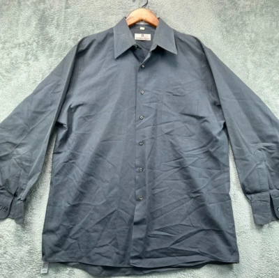 Camisa de vestir gris vintage Etienne Aigner para hombre manga larga abotonada talla 16,5 32 Foto 1 de 4