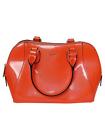 LYDC LONDON Women's Red Gloss Look Handle Bag 32cm Wide