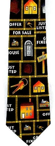 Casa in vendita cravatta uomo agente immobiliare regalo agente immobiliare cravatta nera - Foto 1 di 3