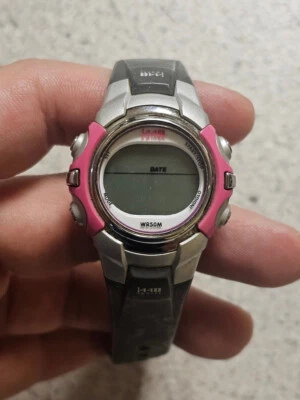 Timex 1440 Sports Ladies 34mm Watch Indiglo Quartz Digital Pink/Gray Tone- CLEAN - Image 1 of 4