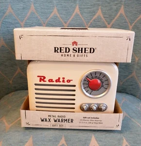 Red Shed Retro Metal Radio Scent Wax Warmer Plus Mulled Cider Wax Melts TSC - Picture 1 of 15