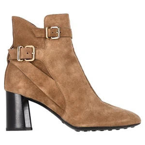 Tod's Buckled Ankle Boots in Brown Suede - Picture 1 of 12