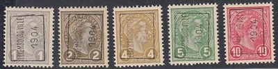 Luxembourg 1904-Mint never hinged stamps. Mi Nr. 67/71 Pre-Cancel.(BE420) MV-420 - Image 1 of 2