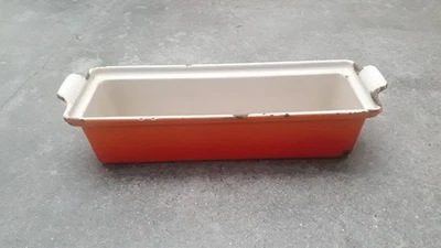 Ancien Moule Terrine LE CREUSET Vintage Cocotte Marmite Fonte Casserole Orange - Photo 1/4