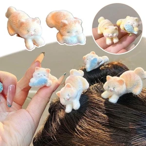 Linda horquilla de terciopelo para gato para linda niña flequillo lateral accesorio de cabello para mujer D3W8 - Imagen 1 de 13
