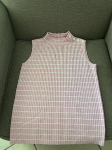 Suéter Talbots Mujer Rosa Claro Cuello Simulado Sin Mangas Acanalado Rosa Extra Pequeño - Imagen 1 de 3