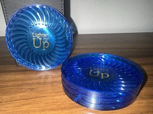 Vtg Boeing 737 Blue “Lighten Up” Coaster Set of 4. Made In USA. 3.5” Diameter. - Picture 1 of 4