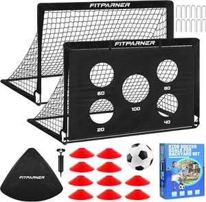 Kids Soccer Goal for Backyard Set,2 Pack of 4X3 Ft Portable Pop up Soccer Nets,C - Picture 1 of 11
