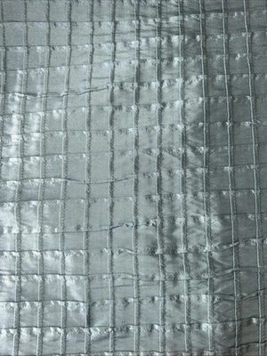 Silk Crafts Inc. New York 100% Silk Sample 17” Square Blue  Pintuck Check Maris - Image 1 of 4