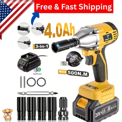 Cordless Impact Wrench 1/2” – 430N·m Brushless Power Impact Gun with 4000mAh.. - Image 1 of 4