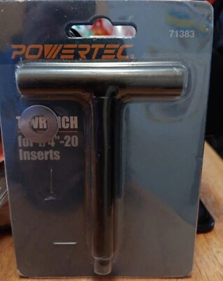POWERTEC T-Wrench 1/4-20 Inserto Filettato Installazione con Manico a Forma di T 71383 NUOVO - Immagine 1 di 4