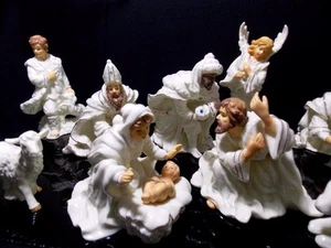 Weihnachtsfeiertag Porzellan Krippe 11-teiliges Set Home Akzente glasierte Jade, in Box - Bild 1 von 12