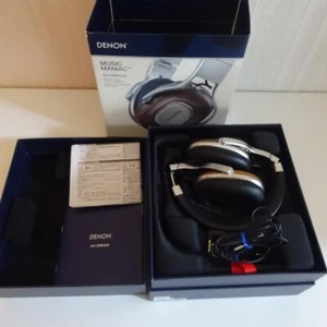 Denon AH-MM400 Music Maniac Over Ear Headphones Hi-Res Black Wood USED #271 - Picture 1 of 5