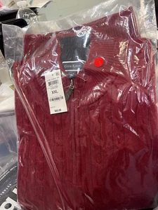 Club Room Mens Sweater Cable Knit Quarter Zip Cotton Pullover Sweater Size XXL - Picture 1 of 4