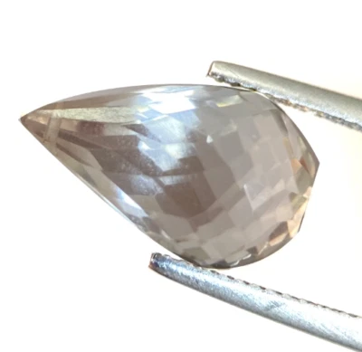 7.24ct Rose Quartz Natural Pink Briolette Cut Faceted Loose Gem From Brazil - Image 1 of 3