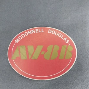 'AV-8B' McDonnell Douglas Aircraft 3.5" Oval Paper Sticker Decal - Picture 1 of 2