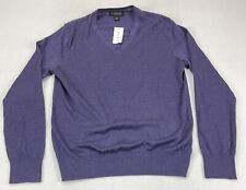 Banana Republic Luxury Blend Mens Purple V Neck  Sweater Silk Cotton Medium NEW