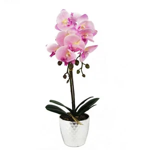 Orquídea Artificial Luz Rosa Plata 50cm Phalaenopsis - Imagen 1 de 4