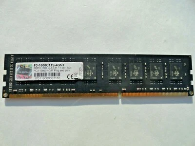 G.SKILL Value 4GB DDR3 1600MHz PC3-12800 CL11 Memory Model F3-1600C11S-4GNT - Image 1 of 3