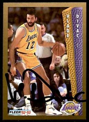 1992-93 Fleer Vlade Divac Auto Los Angeles Lakers #107 - Image 1 of 2