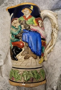 Grande Pitcher Musical Pietra Scena Pub Due Facciali e Bacche Da Collezione Vintage - Foto 1 di 8