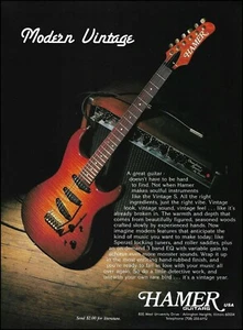 Guitarra Hamer 1993 Moderna Vintage Serie S anuncio 8 x 11 impresión de anuncio - Imagen 1 de 3