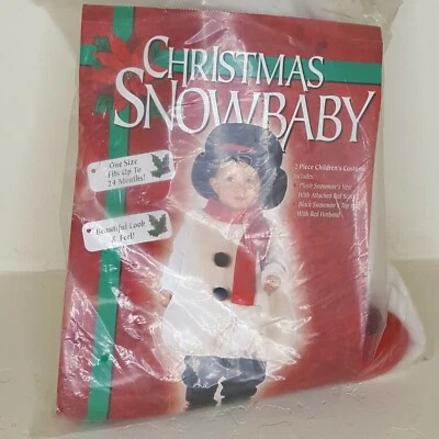 Fun World Baby 2 Pc Christmas Snowbaby Costume Fits up to 24 Months Vest Hat - Image 1 of 4