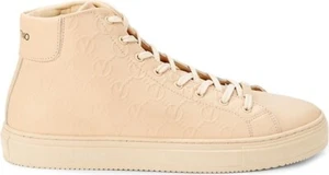 Valentino by Mario Valentino Vince Monogram Leather High Top Beige US Size 9.5 - Picture 1 of 6