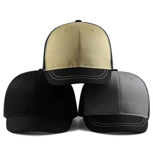 5cm Short Bill Baseball Cap Plain Trucker Mesh Oversize Hat L/XXL For A Big Head - Picture 1 of 10