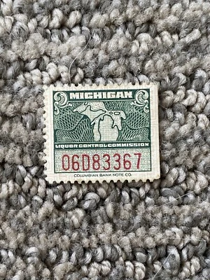 MICHIGAN Liquor Control Commission Revenue Unused Vintage Stamp - Image 1 of 2