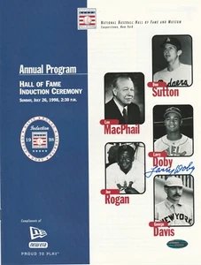 LARRY DOBY SIGNED 98 HALL OF FAME ANNUAL PROGRAM SUTTON MAC PHAIL ROGAN STEINER - Photo 1/6