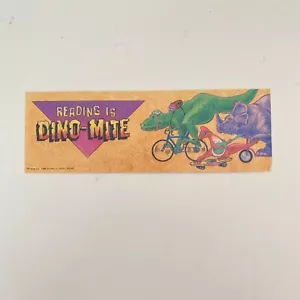 Vintage 1988 Reading Is Dino-Mite Lesezeichen Freline Papier Dinosaurier - Bild 1 von 3